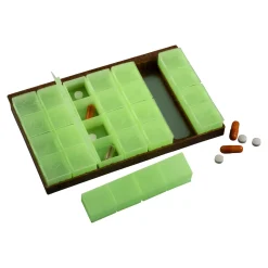 Die moderne Hausfrau Tablettenbox 7 Tage, inkl. 4 Fächer pro Tag „glow in the dark“