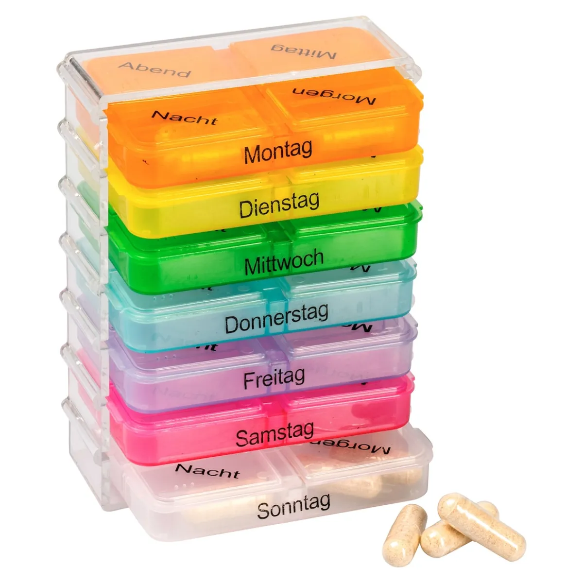 Die moderne Hausfrau Tablettenbox 7 Tage "Regenbogen"