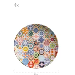 Die moderne Hausfrau Tafelservice, Keramik Amarante 6 x Speiseteller, 6 x Suppenteller