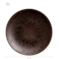 Die moderne Hausfrau Tafelservice, Keramik Metallic Bronze