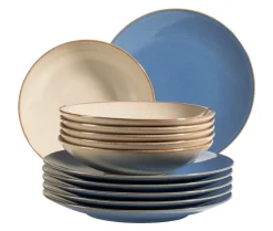 Die moderne Hausfrau Tafelservice, Keramik OSSIA Sand, Hellblau