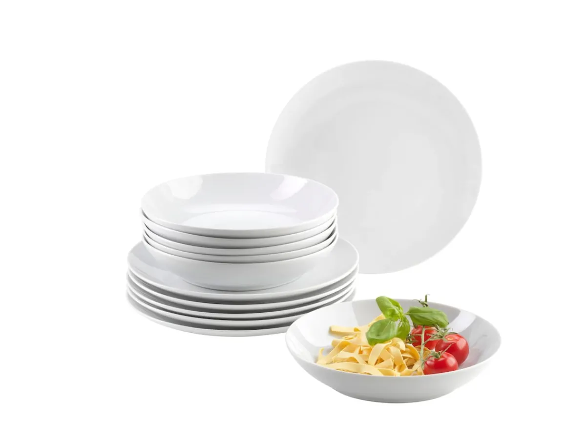 Die moderne Hausfrau Tafelservice, Porzellan BARCA 6 x Speiseteller, 6 x Suppenteller