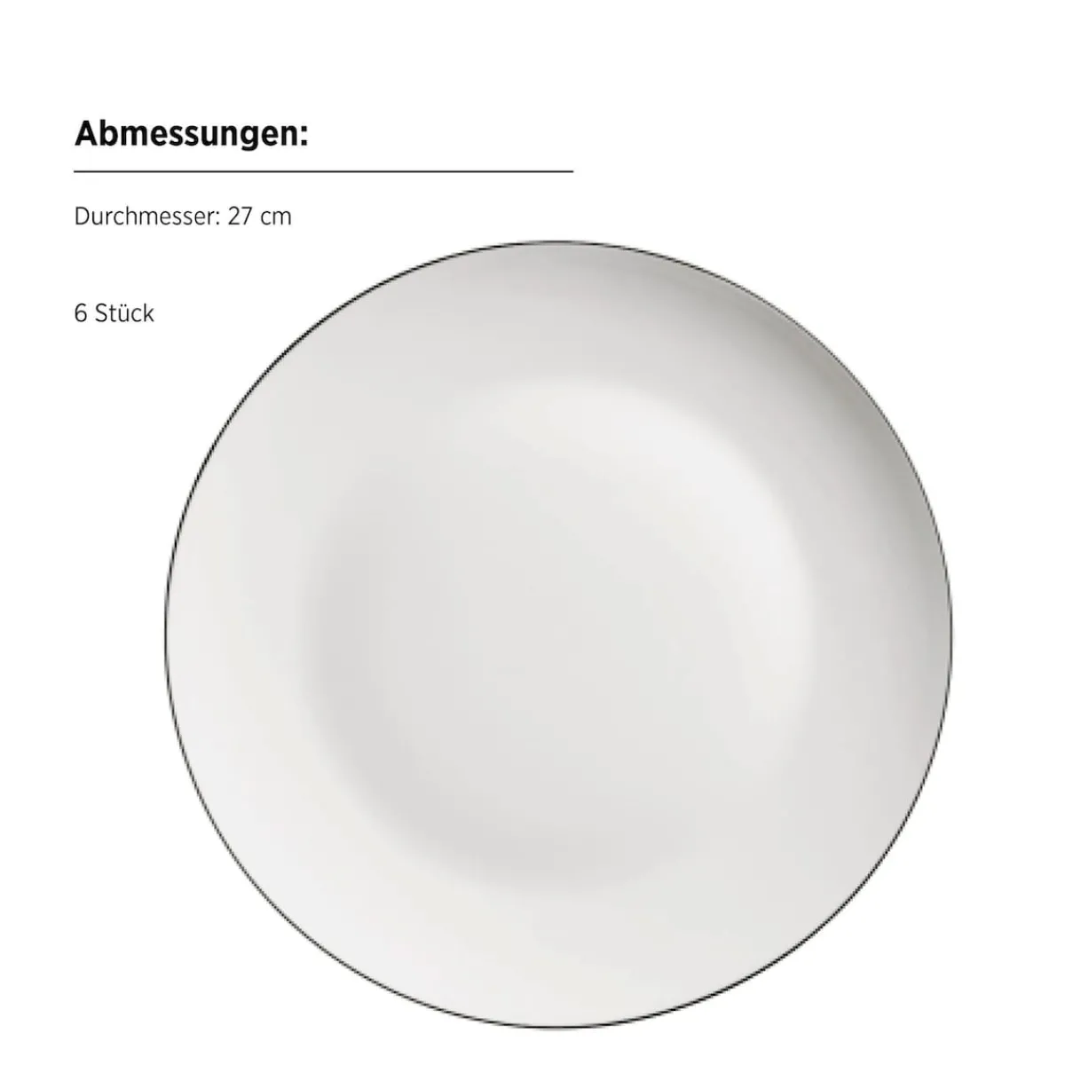 Die moderne Hausfrau Tafelservice, Porzellan Felise Weiß / Schwarz