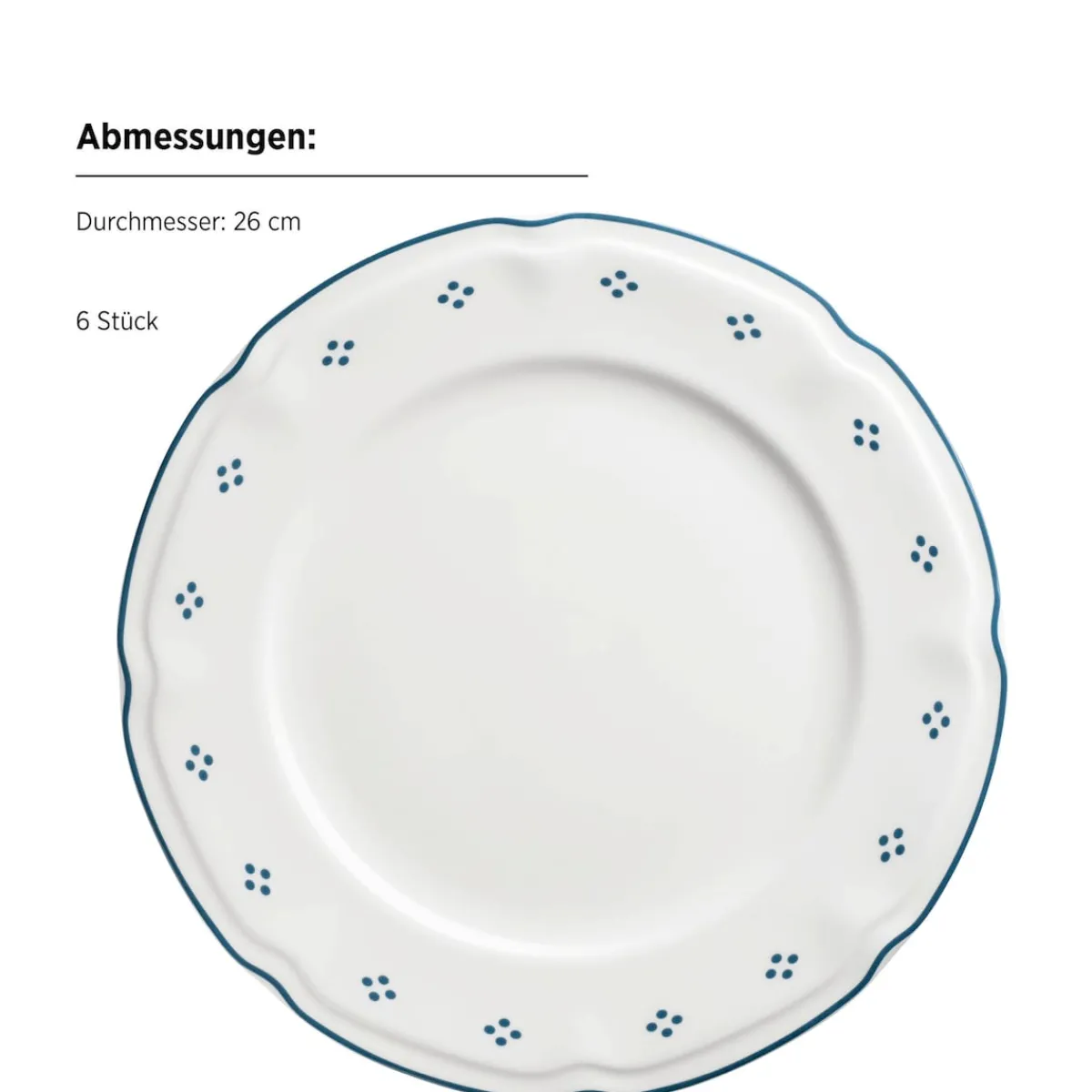 Die moderne Hausfrau Tafelservice, Porzellan Lova Weiß / Blau