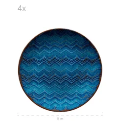 Die moderne Hausfrau Tafelservice, Steinzeug Aquamarine