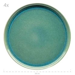 Die moderne Hausfrau Tafelservice, Steinzeug Elina Uno Grün