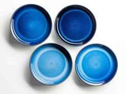 Die moderne Hausfrau Tafelservice, Steinzeug NIARA Schwarz / Blau