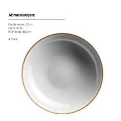 Die moderne Hausfrau Tafelservice, Steinzeug Smoky's Weiß