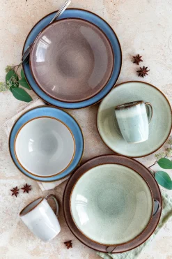 Die moderne Hausfrau Tafelservice, Steinzeug Smoky's Weiß