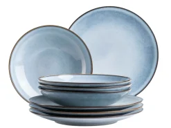 Die moderne Hausfrau Tafelservice, Steinzeug Smoky's Blau