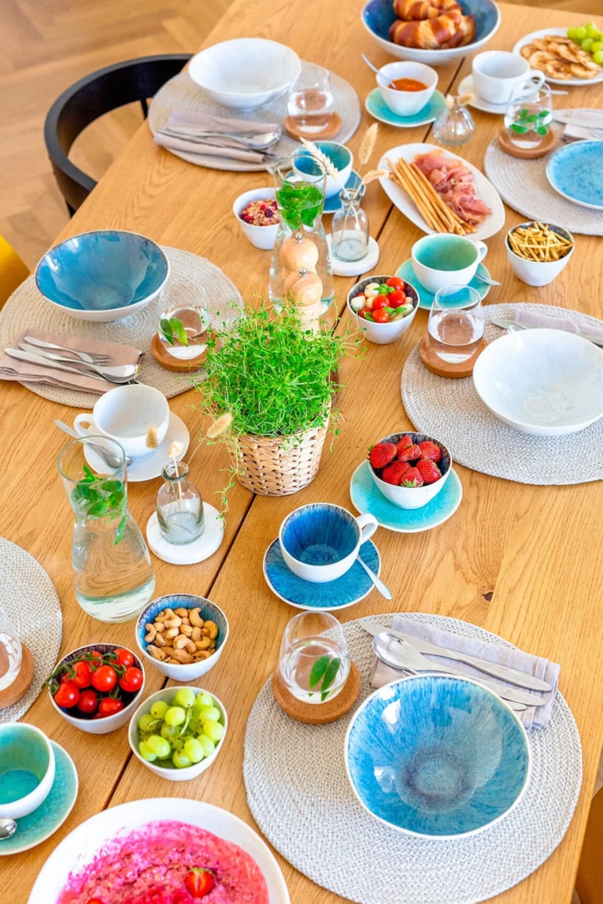 Die moderne Hausfrau Tassen-Set, Steinzeug Frozen Weiß