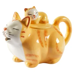 Die moderne Hausfrau Tee-Kanne "Katze" orange