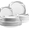 Die moderne Hausfrau Teller Set, Porzellan DECORA