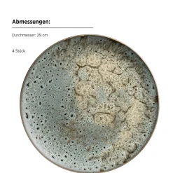 Die moderne Hausfrau Teller Set, Steinzeug Carellia Grau