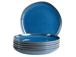 Die moderne Hausfrau Teller Set, Steinzeug Cordelia Königsblau