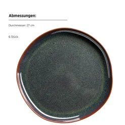 Die moderne Hausfrau Teller Set, Steinzeug Cordelia Braun