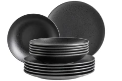 Die moderne Hausfrau Teller Set, Steinzeug Essential