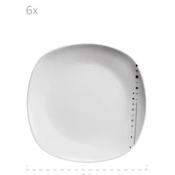 Die moderne Hausfrau Tellerset, Porzellan Fadilla 6 x Speiseteller, 6 x Suppenteller, 6 x Dessertteller
