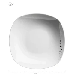 Die moderne Hausfrau Tellerset, Porzellan Fadilla 6 x Speiseteller, 6 x Suppenteller, 6 x Dessertteller