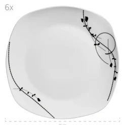 Die moderne Hausfrau Tellerset, Porzellan Londra 6 x Speiseteller, 6 x Suppenteller, 6 x Dessertteller