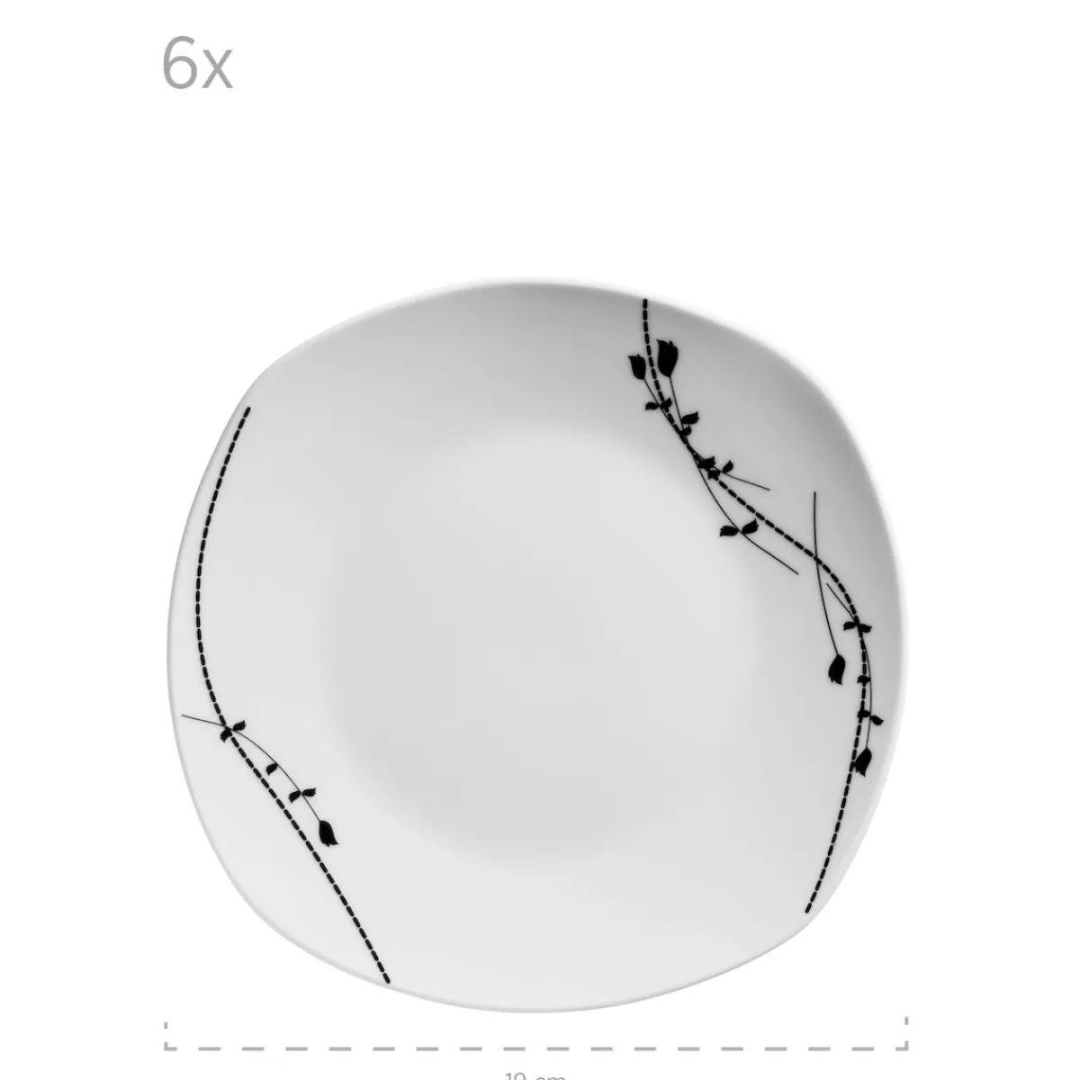 Die moderne Hausfrau Tellerset, Porzellan Londra 6 x Speiseteller, 6 x Suppenteller, 6 x Dessertteller