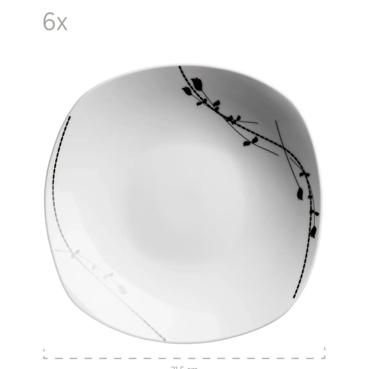 Die moderne Hausfrau Tellerset, Porzellan Londra 6 x Speiseteller, 6 x Suppenteller, 6 x Dessertteller