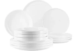 Die moderne Hausfrau Tellerset, Porzellan Vada Weiß