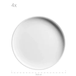 Die moderne Hausfrau Tellerset, Porzellan Vada Weiß