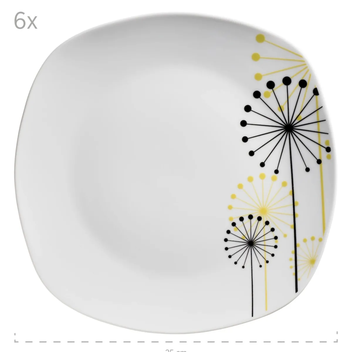 Die moderne Hausfrau Tellerset, Porzellan Vanesa 6 x Speiseteller, 6 x Suppenteller, 6 x Dessertteller