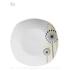 Die moderne Hausfrau Tellerset, Porzellan Vanesa 6 x Speiseteller, 6 x Suppenteller, 6 x Dessertteller