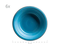 Die moderne Hausfrau Teller-Set, Steingut Lumaca Dunkelblau
