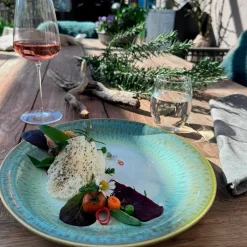 Die moderne Hausfrau Teller-Set, Steinzeug Flussufer blau, grün, weiß