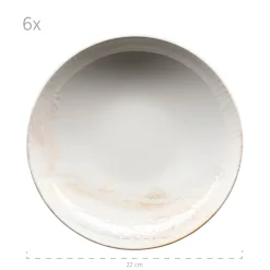 Die moderne Hausfrau Teller-Set, Steinzeug Ossia 6 x Suppenteller, 6 x Speiseteller, 6 x Dessertteller