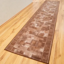 Die moderne Hausfrau Teppich "Tetris" braun