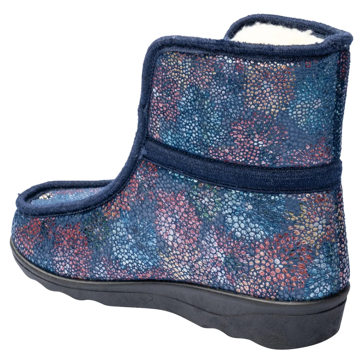 Damen Die moderne Hausfrau Thermo-Hausschuh „Fleur“ blau