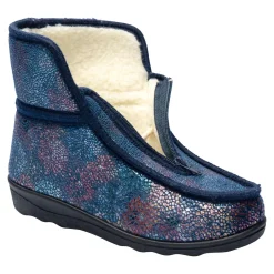 Damen Die moderne Hausfrau Thermo-Hausschuh „Fleur“ blau