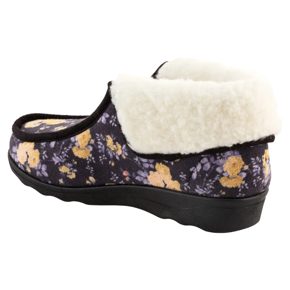 Damen Die moderne Hausfrau Thermo-Haussschuh "Blumen"
