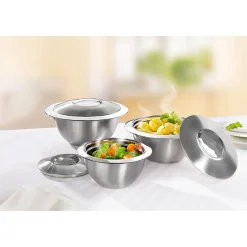 Die moderne Hausfrau Thermoschüssel mit Deckel, Edelstahl Set