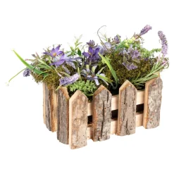 Die moderne Hausfrau Tischdeko "Blumenzaun" blau