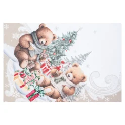 Die moderne Hausfrau Tischläufer "Teddy-Bescherung", 140x40 cm