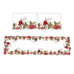 Die moderne Hausfrau Tischläufer, 140x40 cm & Platzset, 2 Stück „Weihnachtszauber“