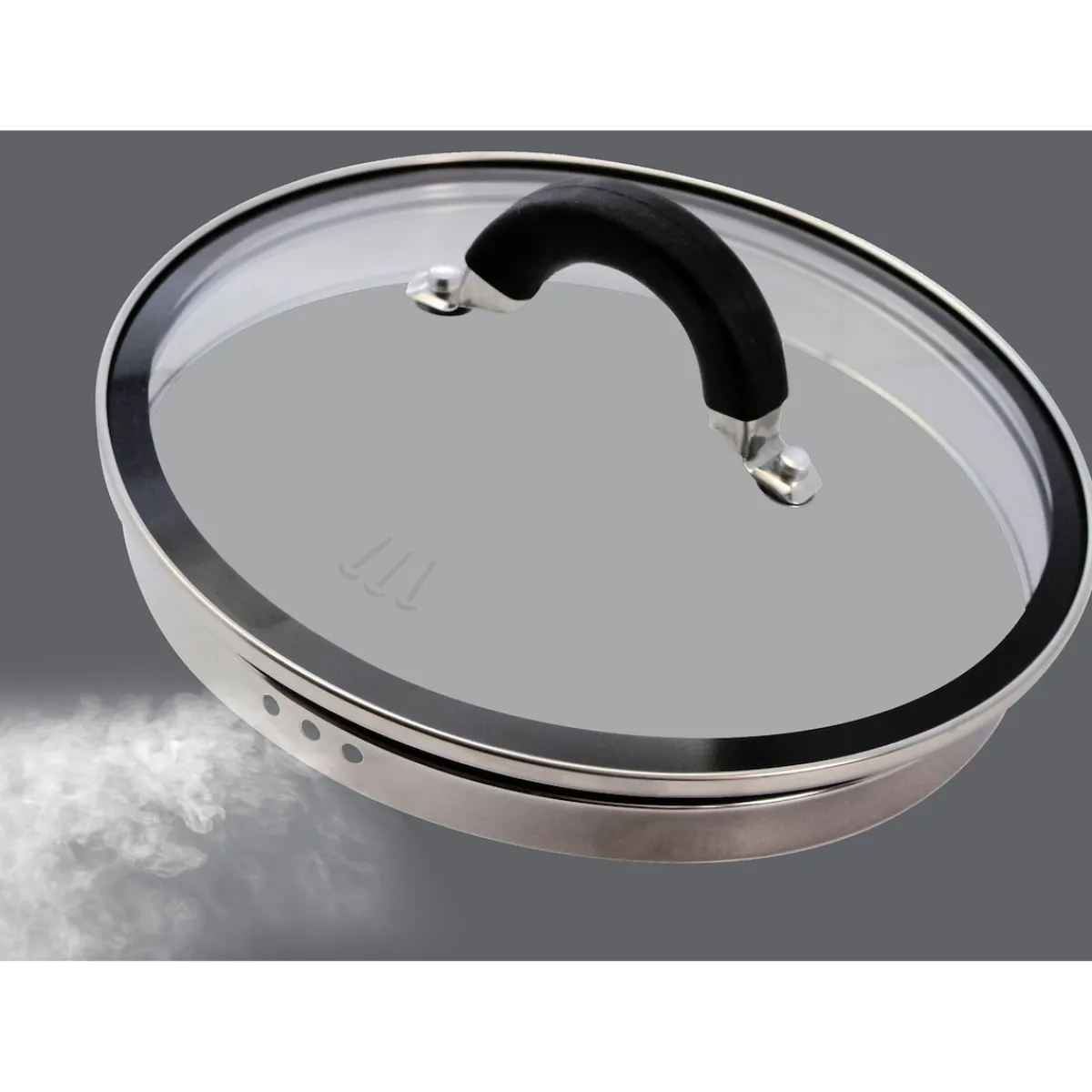 Die moderne Hausfrau Topfset mit Abdampffunktion "Black Steam", 7-teilig