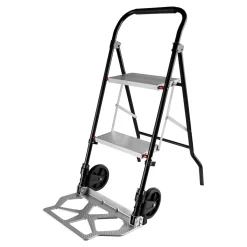 Die moderne Hausfrau Trittlasten-Trolley, Trittleiter 2 Stufen "2 in 1"