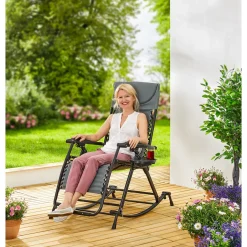 Die moderne Hausfrau Variabler-Schaukelstuhl "Premium" grau