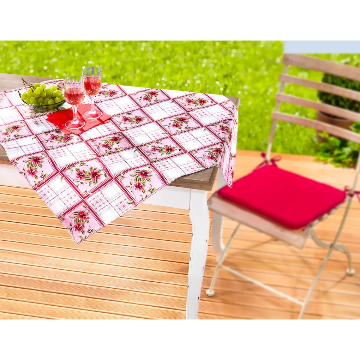 Die moderne Hausfrau Wachstischtuch "Fleur" 85x85 cm, eckig