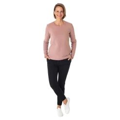 Damen Die moderne Hausfrau Warmer Damen- Pullover, fein gerippt mauve