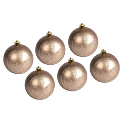 Die moderne Hausfrau Weihnachtskugel-Set, 6 Stück Rosé-Glitter