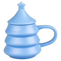 Die moderne Hausfrau Weihnachtstasse „Tannenbaum“ mit Deckel, 270 ml blau