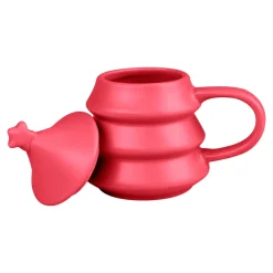 Die moderne Hausfrau Weihnachtstasse „Tannenbaum“ mit Deckel, 270 ml bordeaux