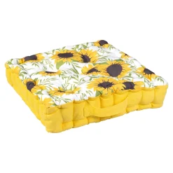 Die moderne Hausfrau Wende-Sitzkissen „Sonnenblume“